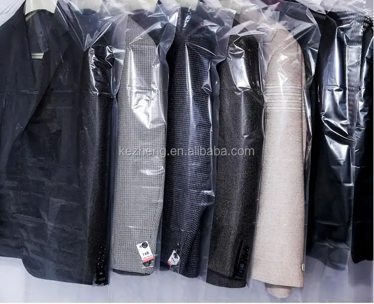 
Wholesale Clear Plastic Dry cleaning pe garment bags for packing clothes storage on roll 