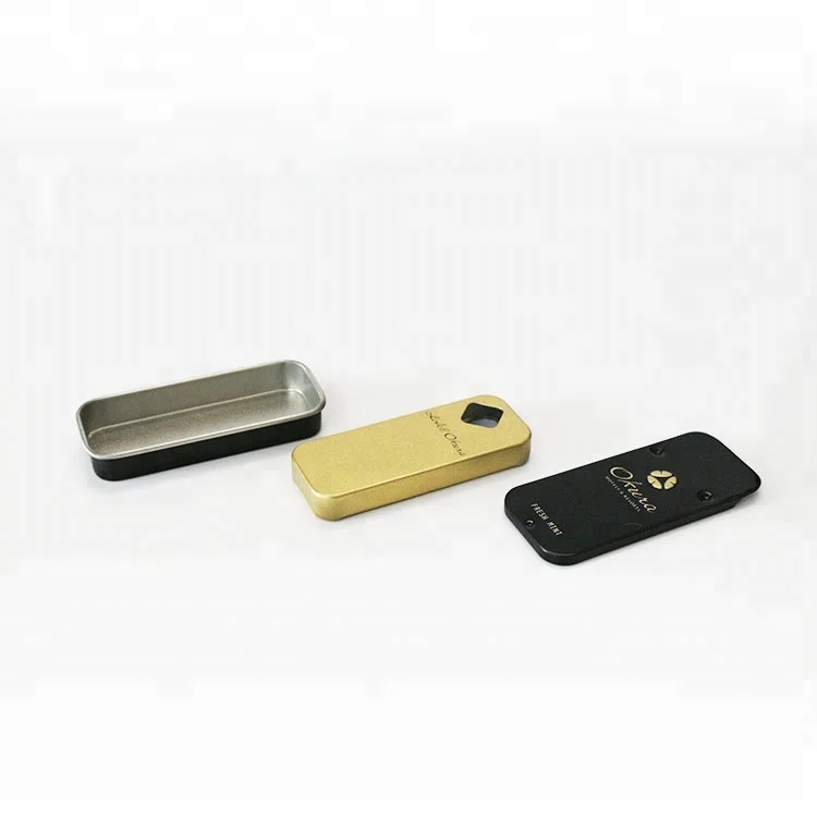 China factory hot selling small rectangular sliding tin box with sliding cover
