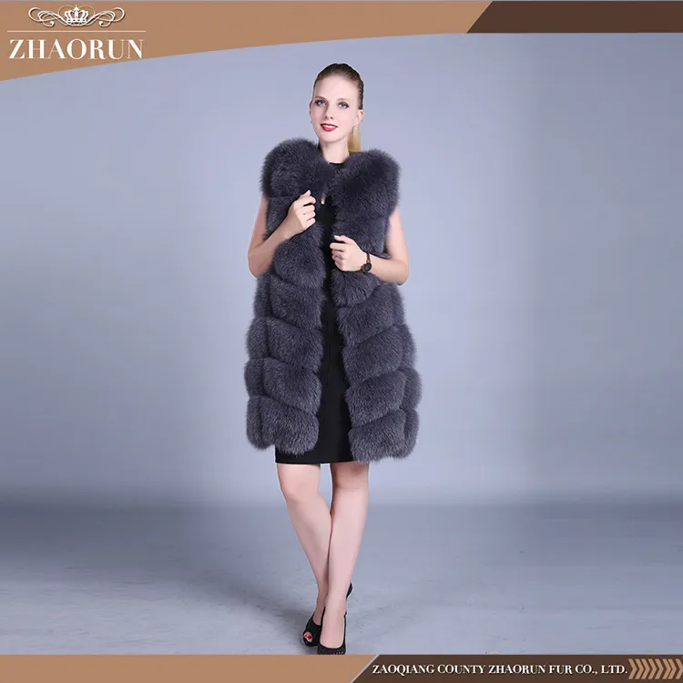 Wholesale China Fox Fur Vest / Winter Fur Hooded Gilet