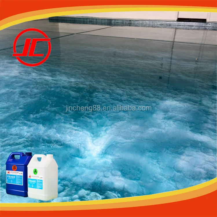 Liquid Resin Epoxy for Colored Epoxy Floor Art, Metallic Epoxy Garage Concrete Floor Colors