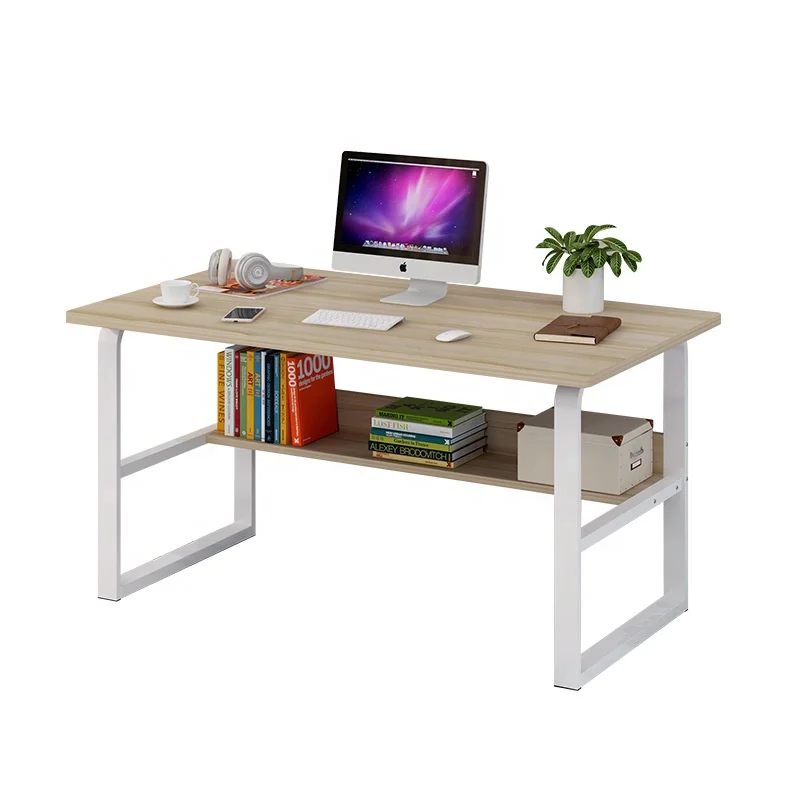 Simple Installation Computer PC Home Office Desk Study Writing Table and Bookcase Bookshelf