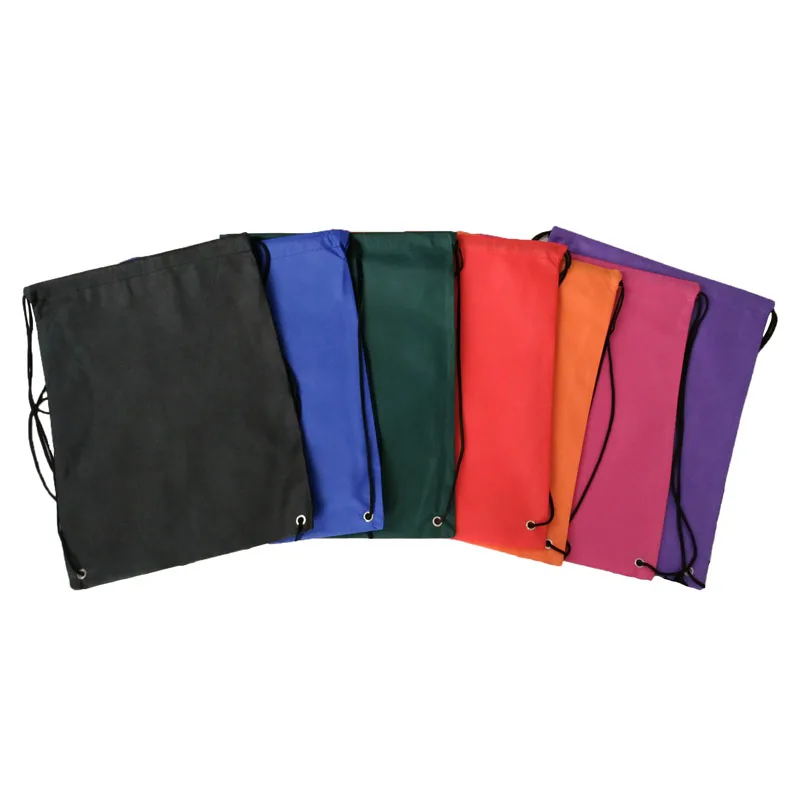 Wholesale Custom logo biodegradable spunbonded non woven fabric drawstring gift bag