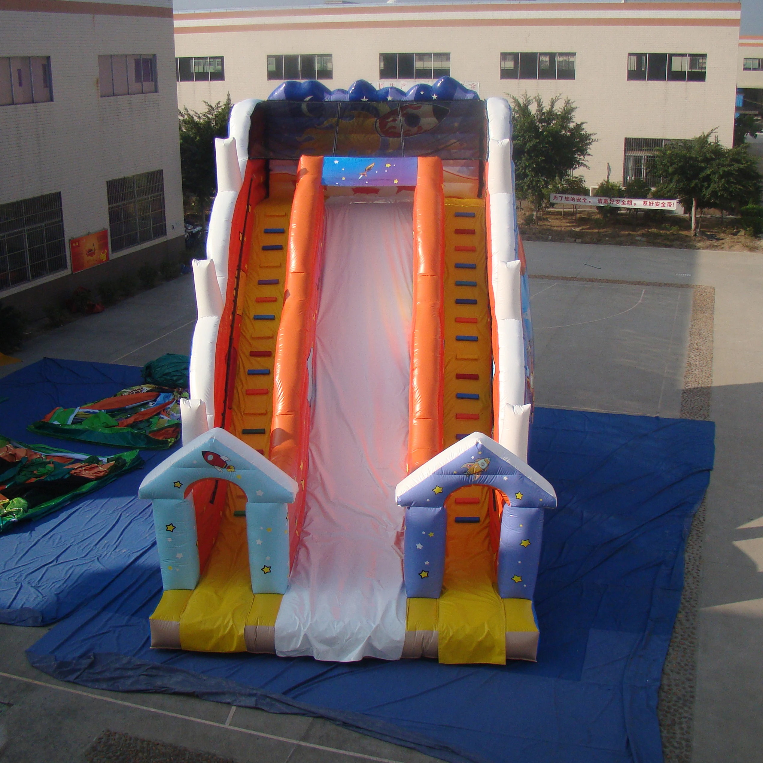 Giant jumping combo bouncer colorful children inflatable slide