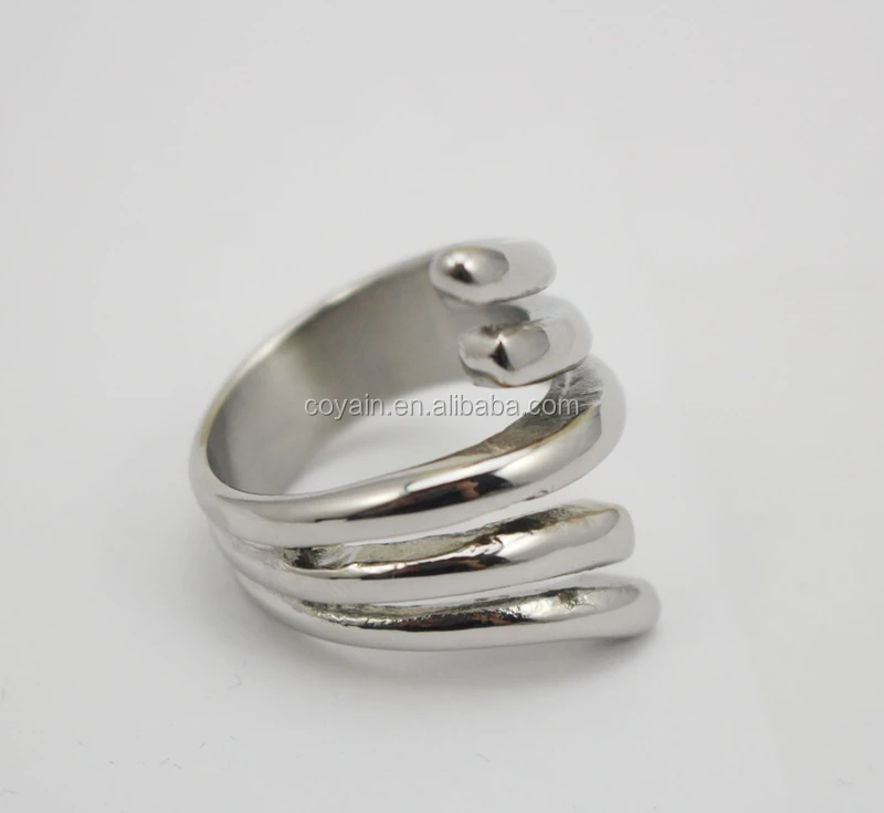 Wholesale Costume Jewelry Stainless Steel Angle Wings Ring set Irregular ring