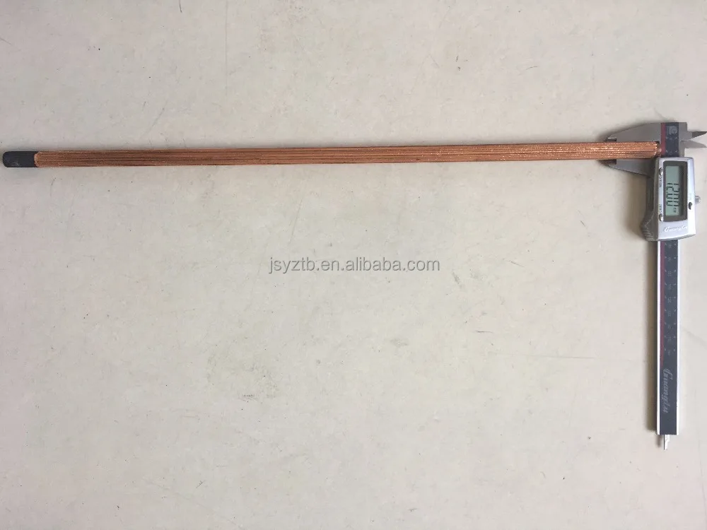 DC copper coated pointed arc air gouging carbon electrode rod 12*510mm