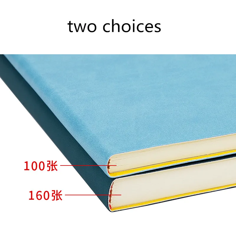 A4 college student diary notebook PU leather paperback 100sheets colorful conference thick journal notebook