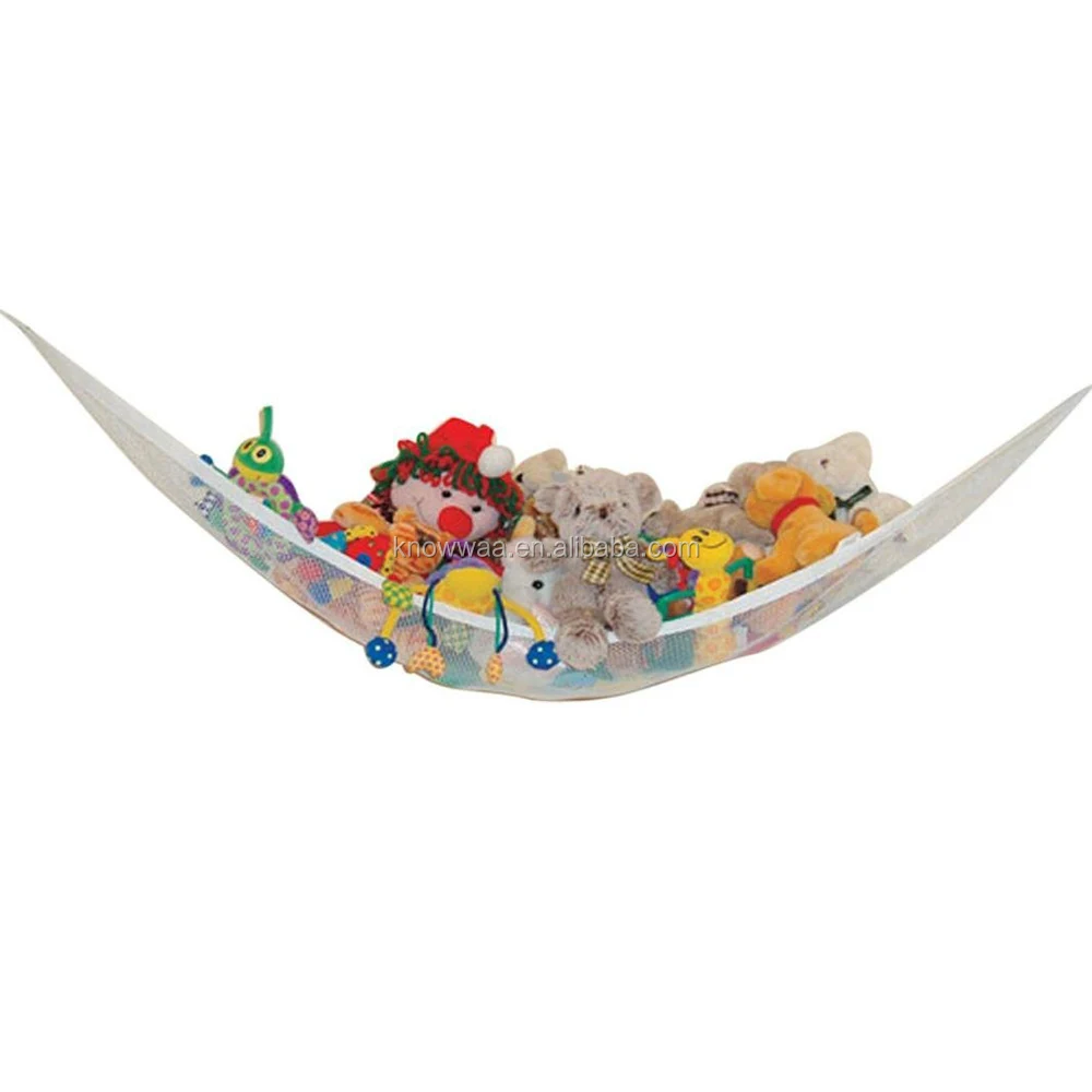 Hanging Triangle-Shaped Stuffed Animal Storage Mesh Bath Toy Net Organizer Hammock Corner