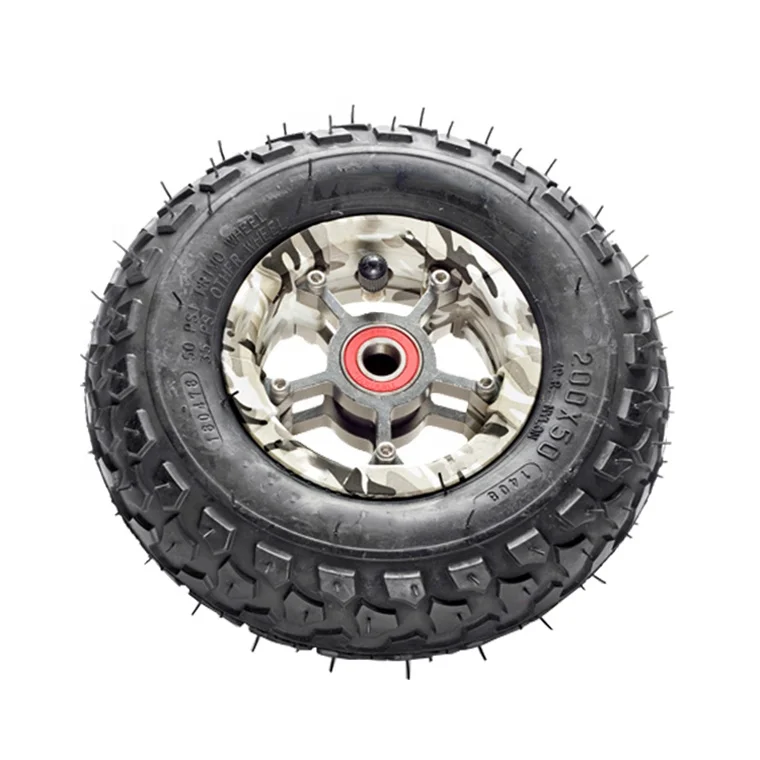 New Design 8 inch Electric Skateboarding Parts Alloy Hub Mountain Road Pneumatic Rubber Tire Scooter Wheel 200x50mm