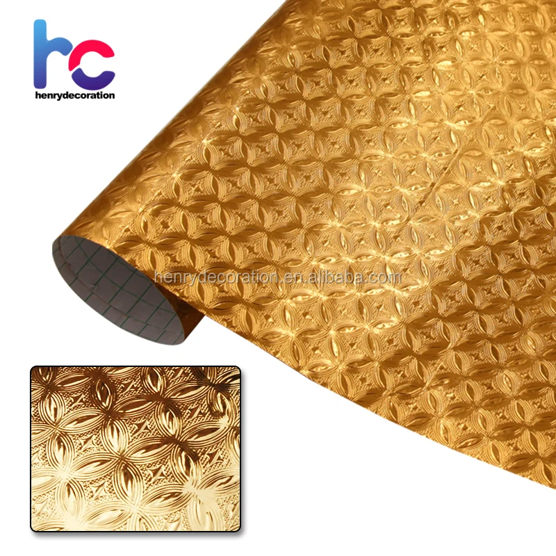 Gold Color Self Adhesive Vinyl Contact Paper, Self Adhesive Foils for Home furniture