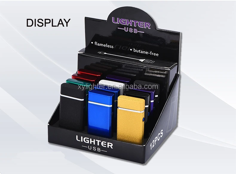 XY830610 Fashion Metal Electric Rechargeable Pulse Lighter Double Arc USB Lighter