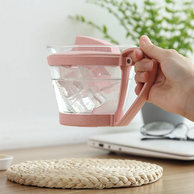 Heat resistant 500ml wheat fiber water herbal  filter scented tea coffee pot strainer glass teapot with infuser