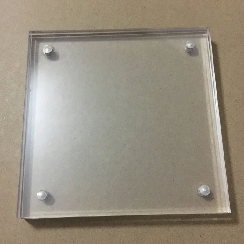 Квадратная акриловая фоторамка 102x102x5 + 5 мм, магниты, домашний декор для спальни, креативная кристально прозрачная фоторамка