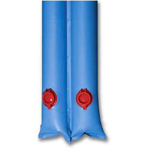 Double Chamber Water Bag Secures Winter Cover to Rectangular Swimming Pools