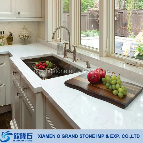 Cheap Pure White Quartz Stone Slab Countertop