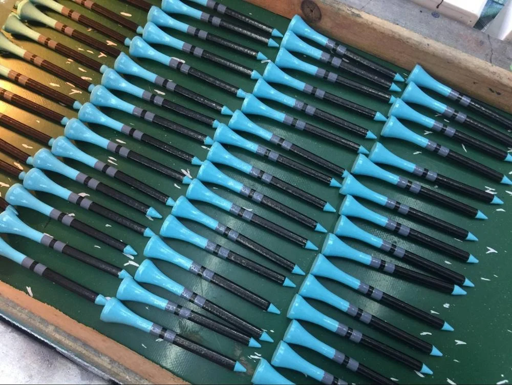 
high class factory price tees with two color stripes printed on shank 