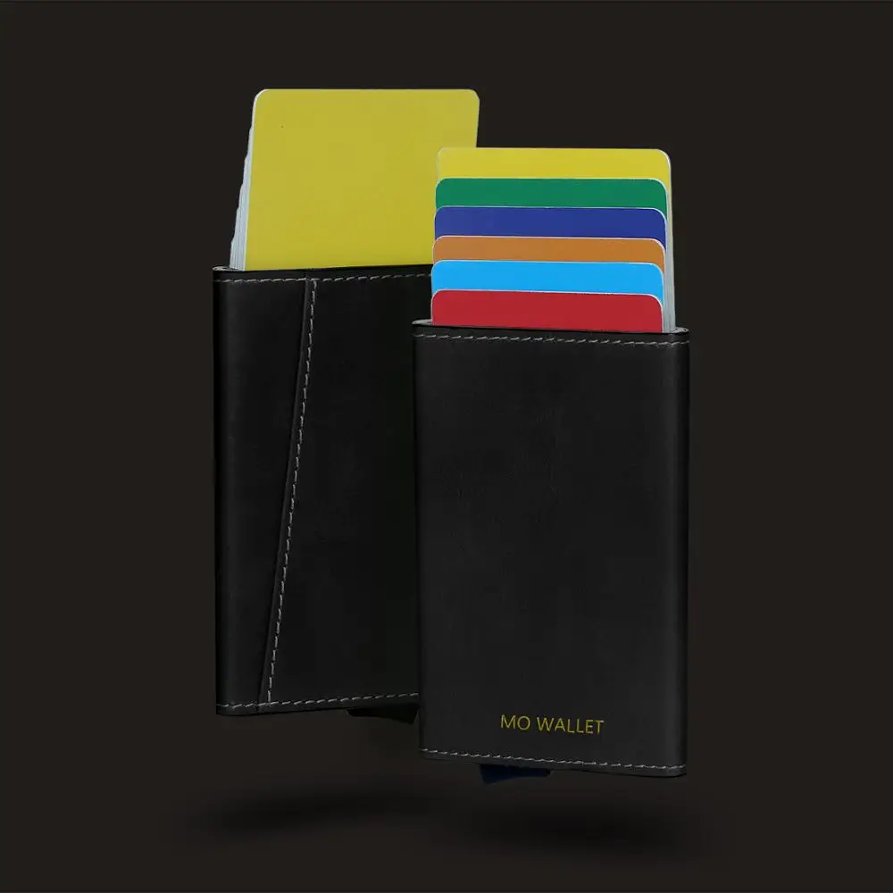 
Factory Stock Patent Custom Metal Leather Automatic Aluminum Card Wallet 