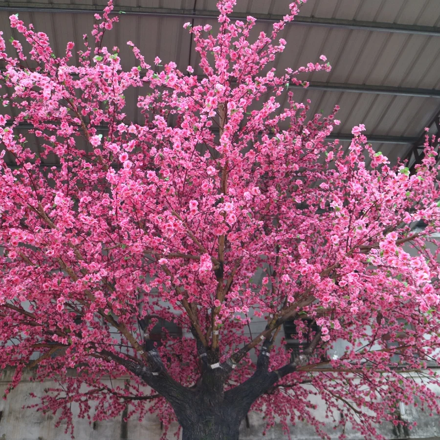 Garden decorative artificial big blossom flowering tree for mall hall decoration
