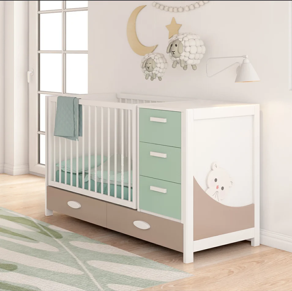 
Three position baby beds with cradle changing table 