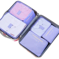 High quality 6 sets luggage travel organizer packing cubes waterproof