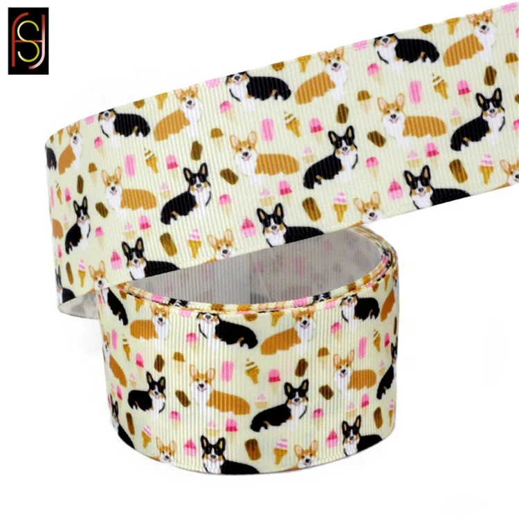 Gift package 75mm wide cartoon grosgrain ribbon sublimation ribbon