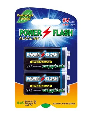 Power Flash Zinc Carbon 6F22/9V Dry Cell Battery,Power Plus Super Heavy Duty Battery