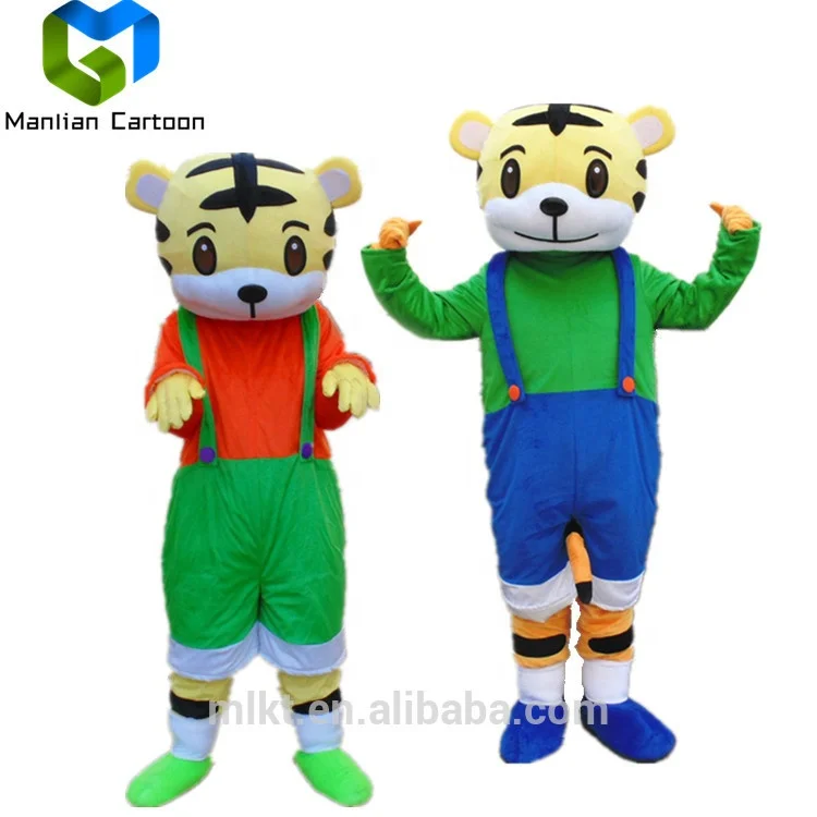 OEM supplier new design adult fur cartoon tiger mascot costumes