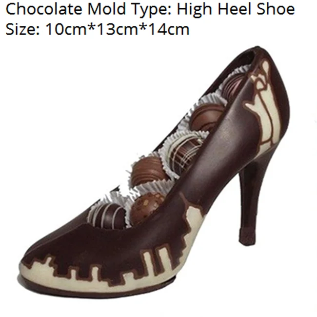 Пользовательская обувь на высоком каблуке 3D поликарбонатная форма для шоколада пластиковая многоразовая из