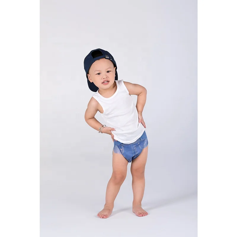 Экологичный крутой детский подгузник из джинсовой ткани с героями мультфильмов для мальчиков