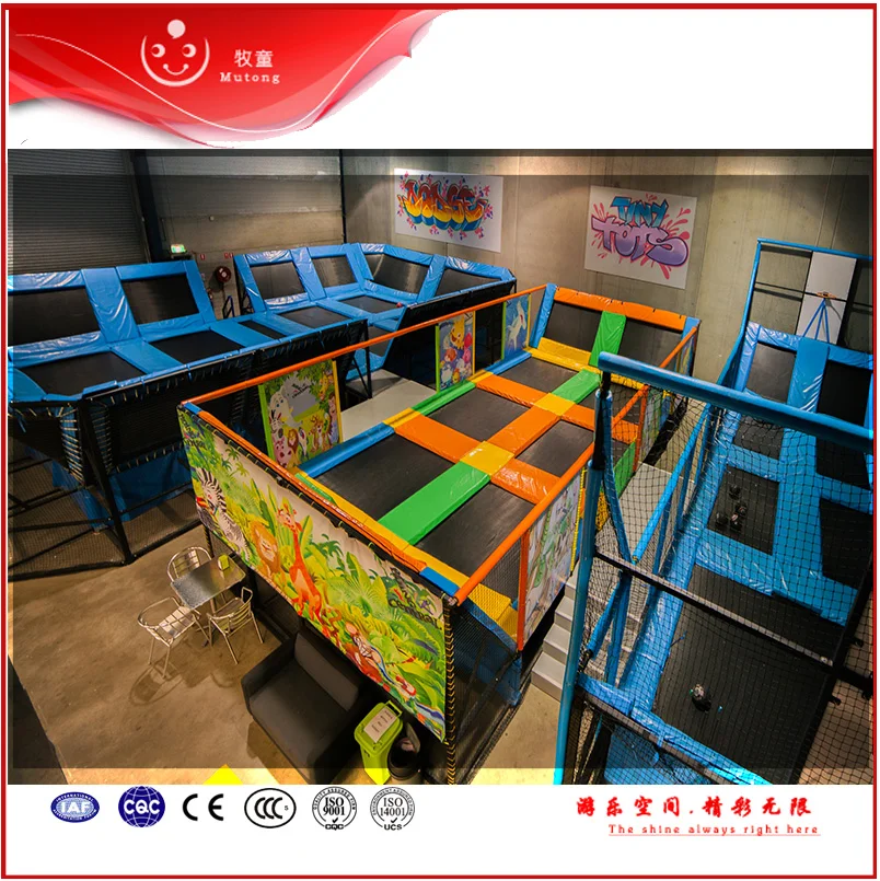Large Indoor Trampoline with Basketball Hoop, Ball Pool, Foam Pit, Dodgeball Arena