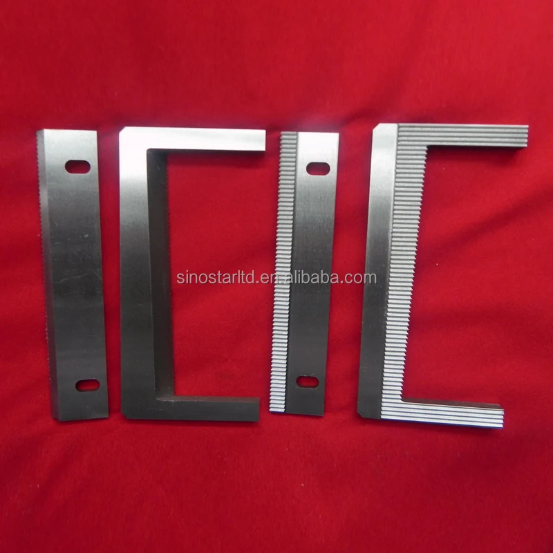 Food packaging machine serrated cutting knife