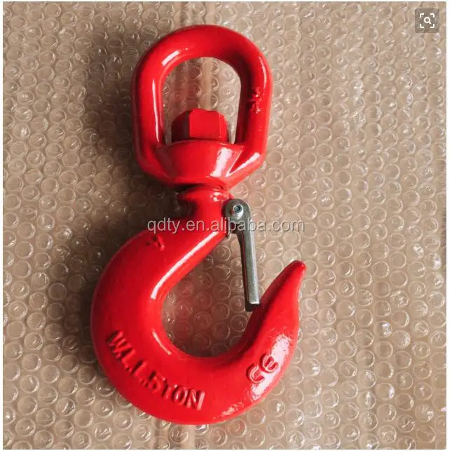 Rigging Hardware S-322 Drop Forged Chain Swivel Hoist Hook With Latches