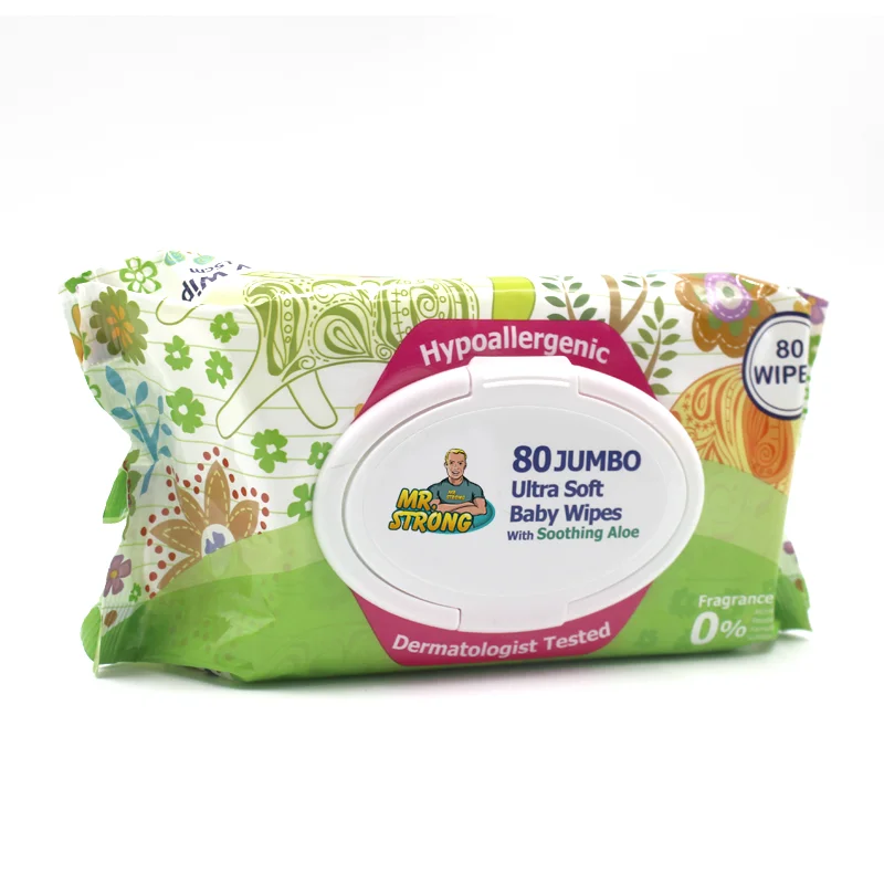 
Private Label Antibacterial Flushable Organic Baby wet wipes 