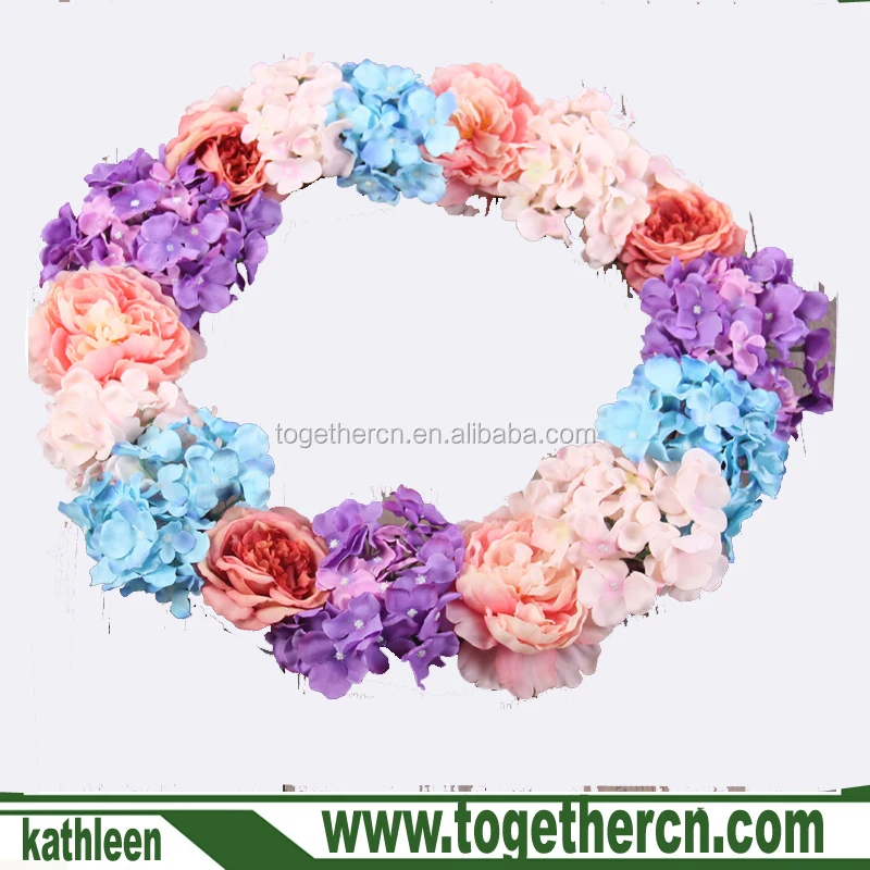 
China Manufacture Wholesale Handcraft Silk Flower Wreath For Baby Photography Props 