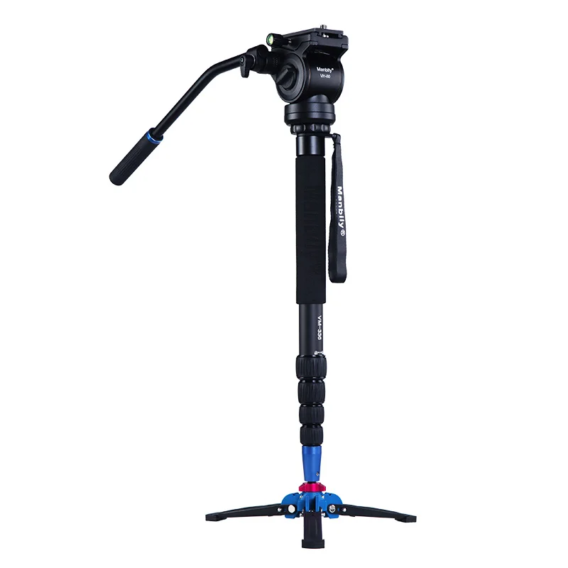 Manbily VM-336 Professional Aluminum Monopod with tripod Fluid head Three feet support stand For DSLR Camera