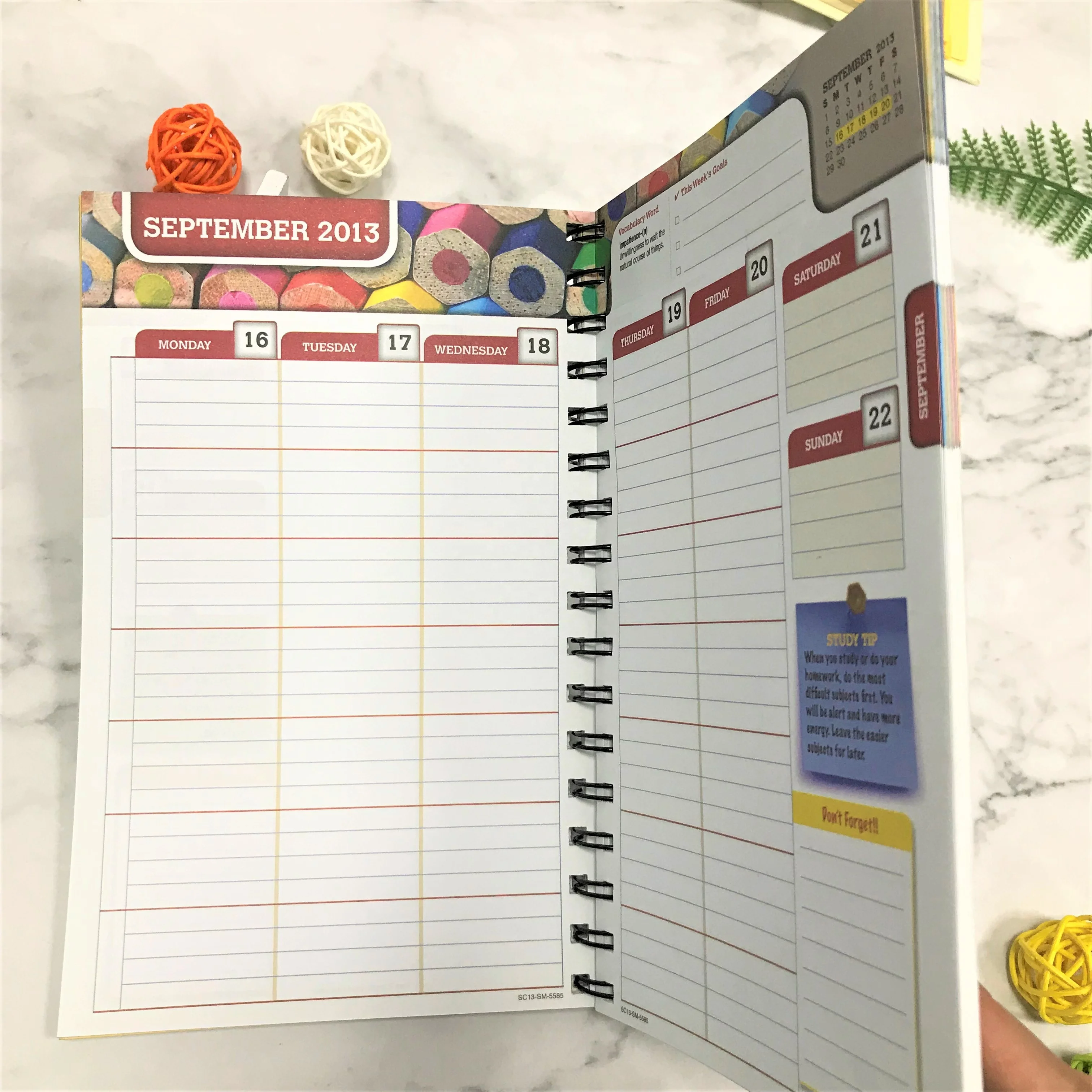 Students Parent Calendar Spiral School Course Agenda Appointment Book Planner Organiser Schedule Maker Filler Notebook Handbook