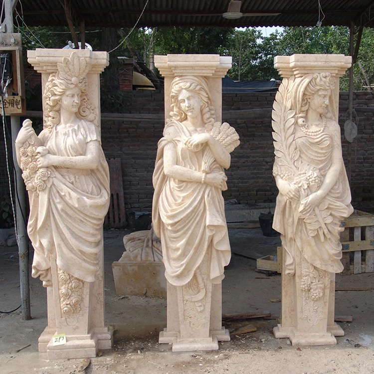 Stone carving columns for wedding decorating