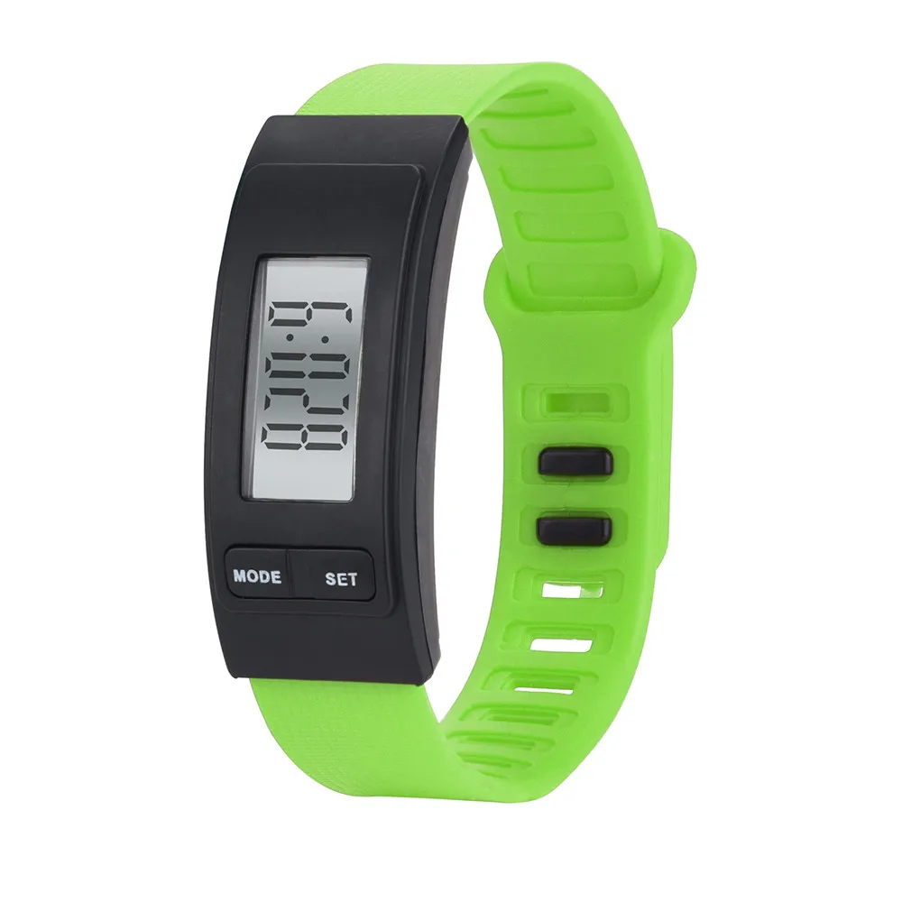 2018 Lower Price Hot Sales 9 Colors Silicone Run Step Watch Bracelet Pedometer Calorie Counter Digital LCD Walking Distance