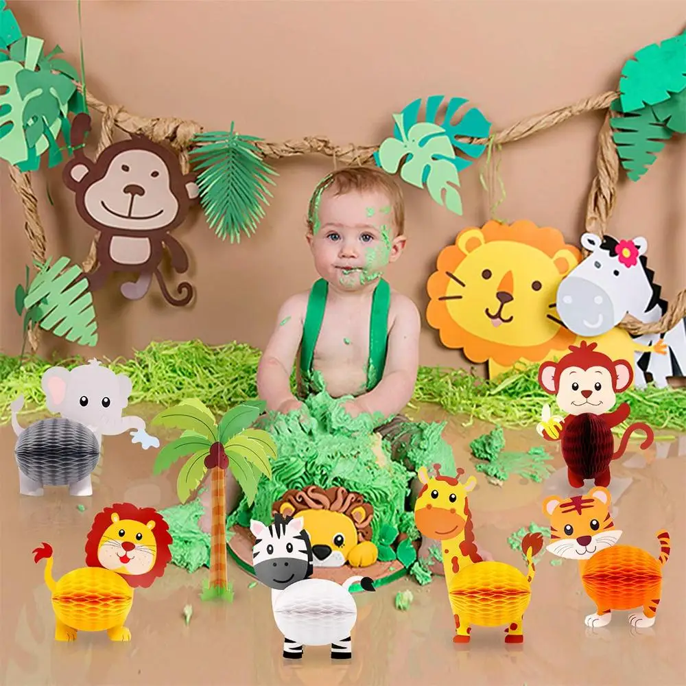 jungle Animal Safari party supplies Honeycomb Centerpieces 3D Table Decorations,birthday Decorations Set Baby Shower Party theme