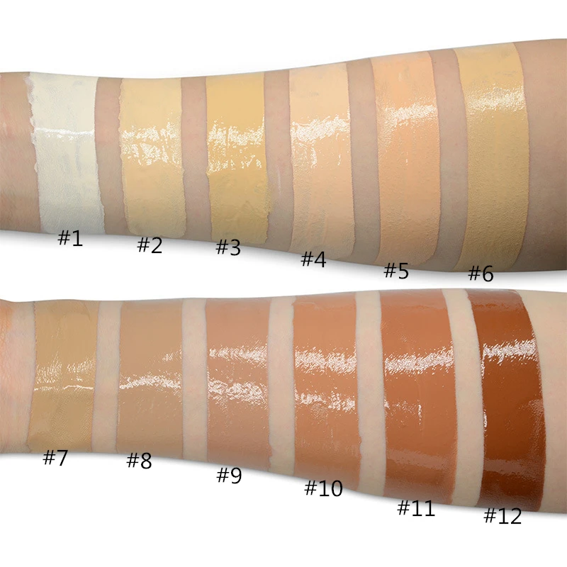 High Quality 12 Colors Liquid Foundation Private Label Matte Makeup Foundation Face Cosmetics