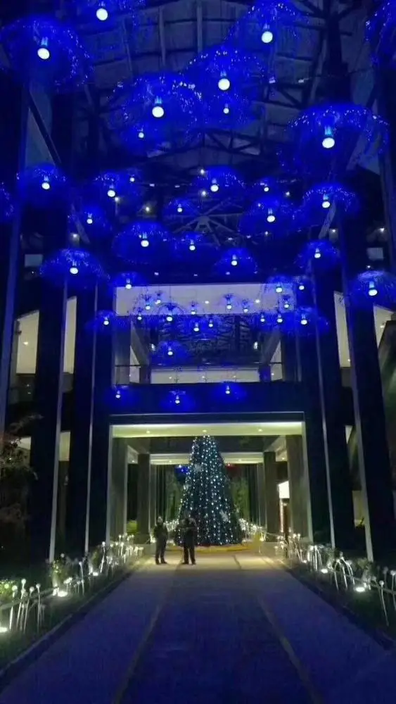 Party hanging decorations with led light inflatable jellyfish lamp for Pub Wedding