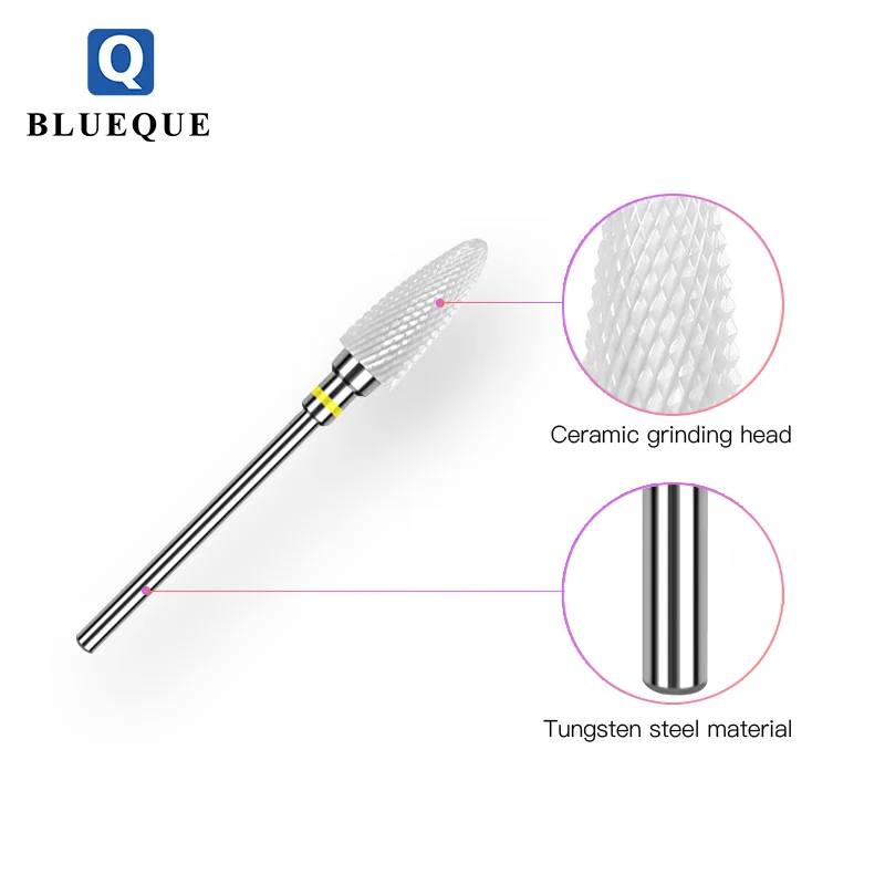 2019 BLUEQUE High  quality more colors ceramic  nail drill bit for manicure
