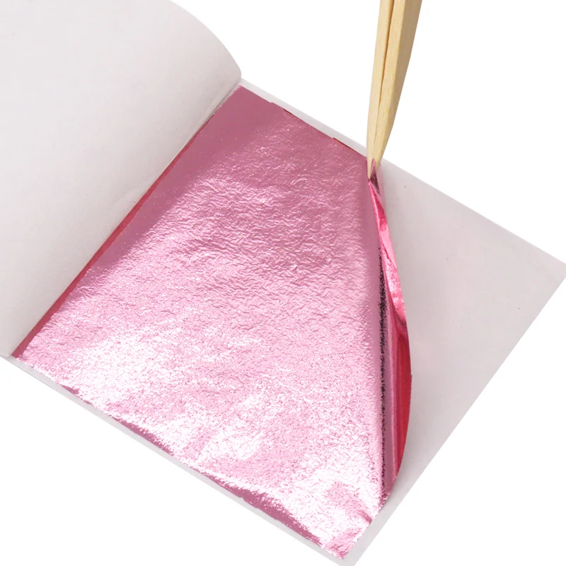 Amazon Top Sales 8x8.5 cm Colorful Taiwan Rose Red Leaf Foil Paper Sheet Gilding Alloy Crafts Color Coated Sheets