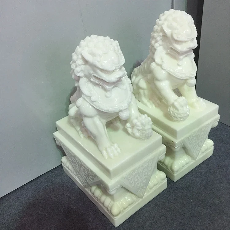 
Hot Sell White Marble Jade Lion sculpture for home decoration 