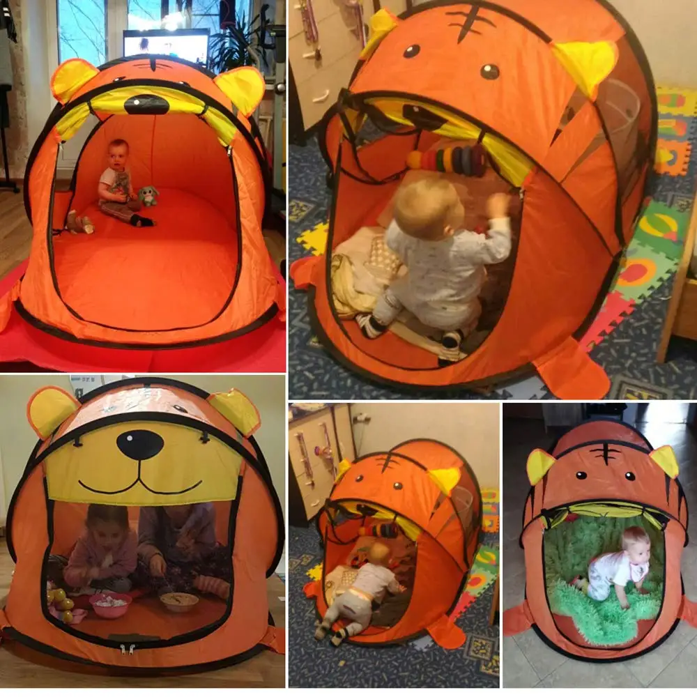 Indoor Kids Play Camping Animal Cartoon Tent for Children Avoid Building Pop up India Castle Playhouse Tents