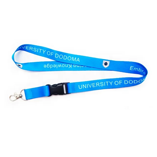 Custom Logo Satin Woven Breakaway Polyester Sublimation Keychain Phone Strap Lanyards