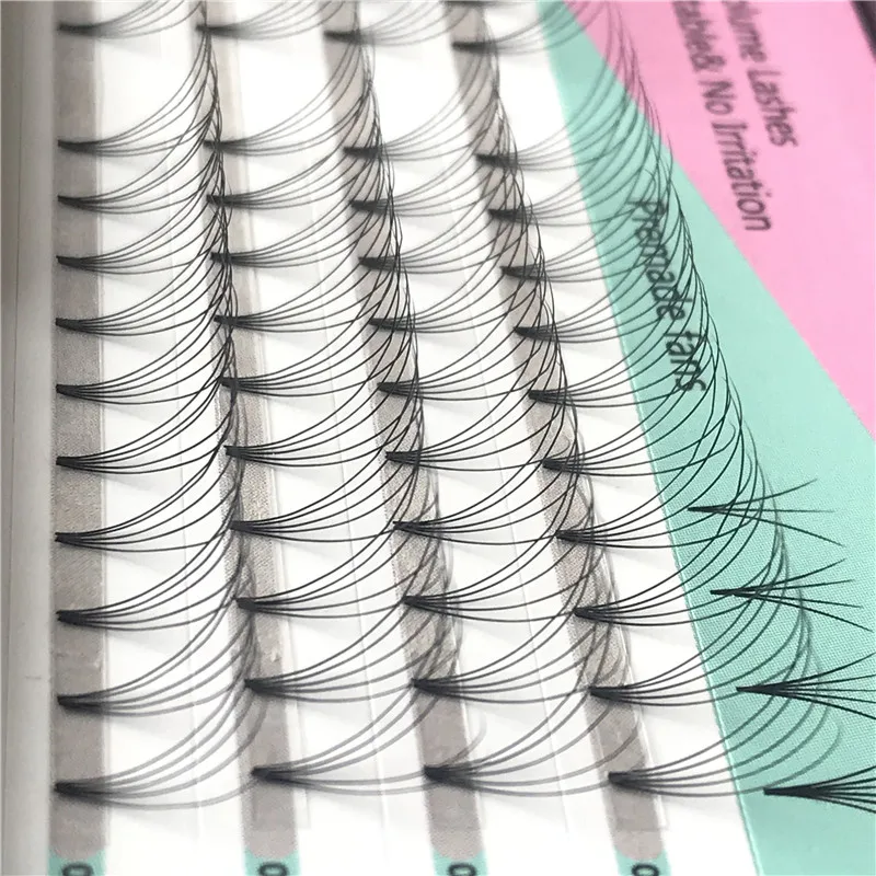 
Russian volume lashes 5D pre made fans short stem silk DD Curl eyelash extension 