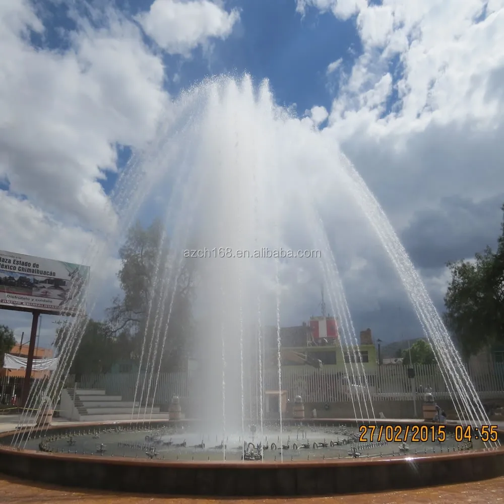 Mexico large stone garden fountain, large musical dancing water fountain with waterproof computer moving head light