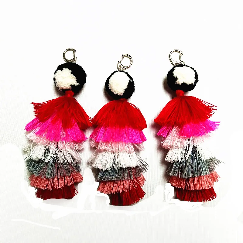 Colorful decorative craft cotton pompom tassel for bag & pompom tassel for Australia market