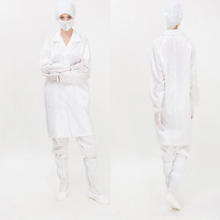 100%polyester taffeta Cleanroom esd suits, antistatic lab coats