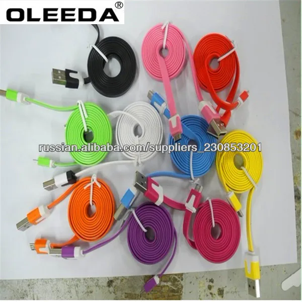 микро v8 красочный плоский лапши кабель для передачи данных для samsung мобильные i4 i5